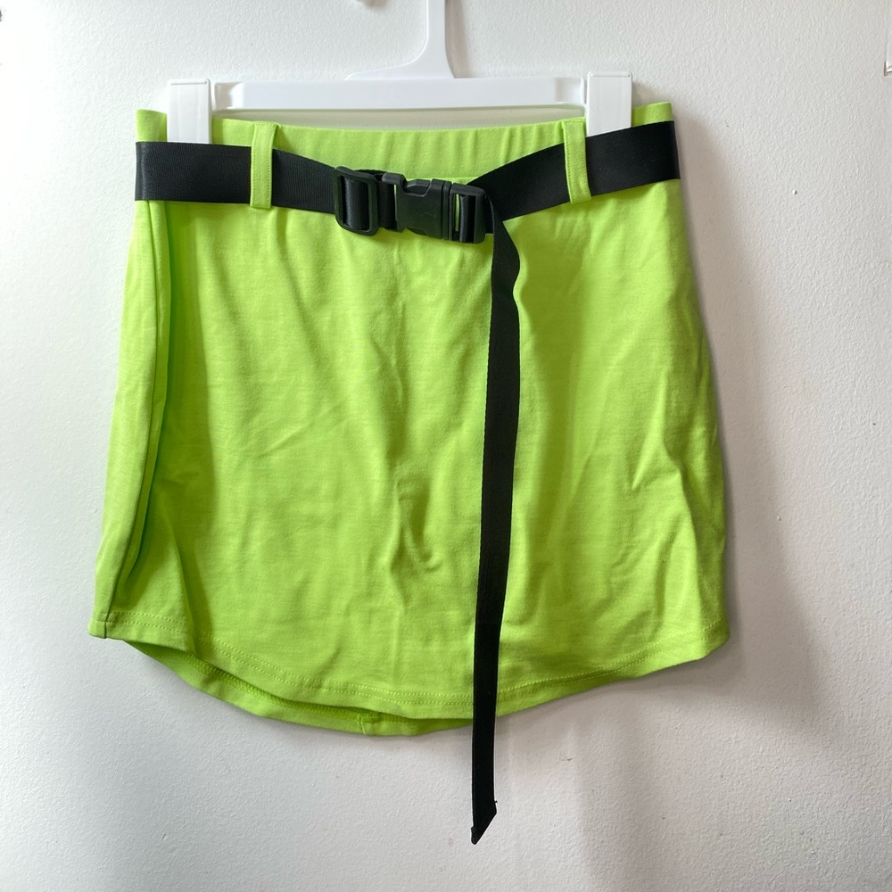 Neon green rounded skirt
